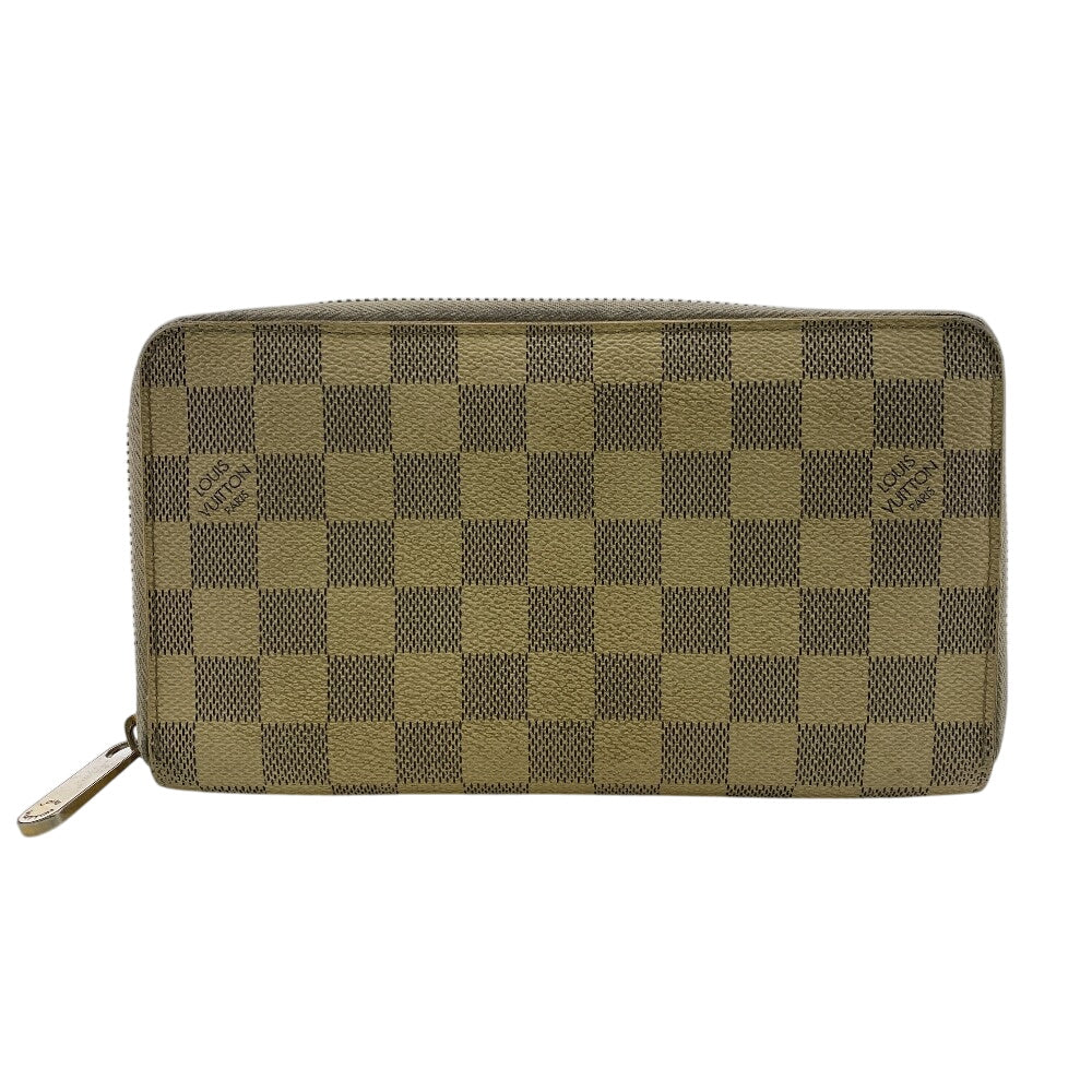 Louis Vuitton Long Purse N60012 Damier Zippy Leather Beige Wallet Case