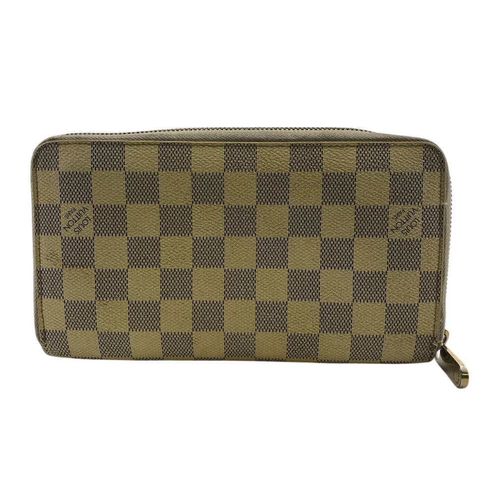 Louis Vuitton Long Purse N60012 Damier Zippy Leather Beige Wallet Case