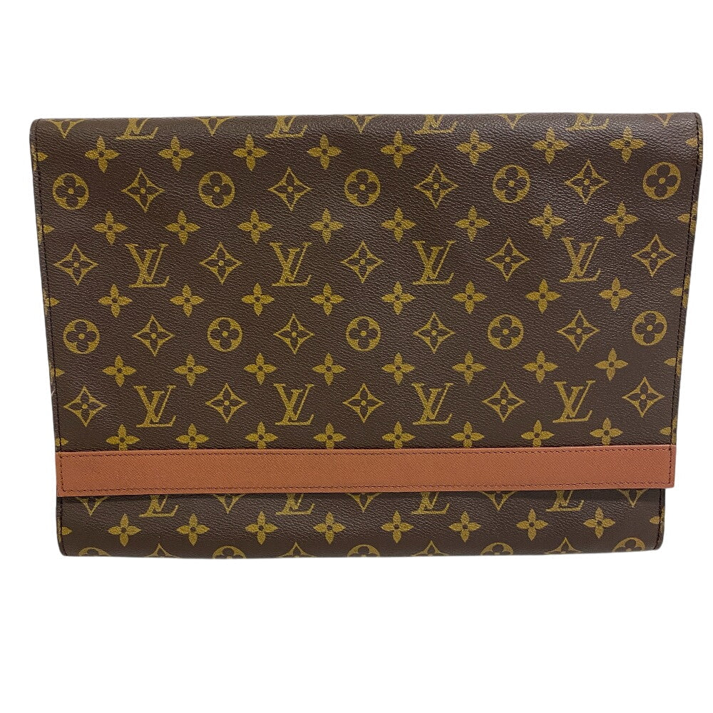 Louis Vuitton M51801 Porto envelope Monogram Leather Brown Clutch Bag
