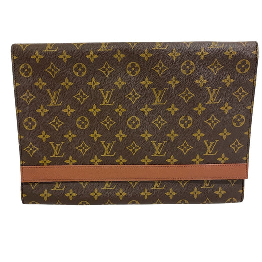 Louis Vuitton M51801 Porto envelope Monogram Leather Brown Clutch Bag