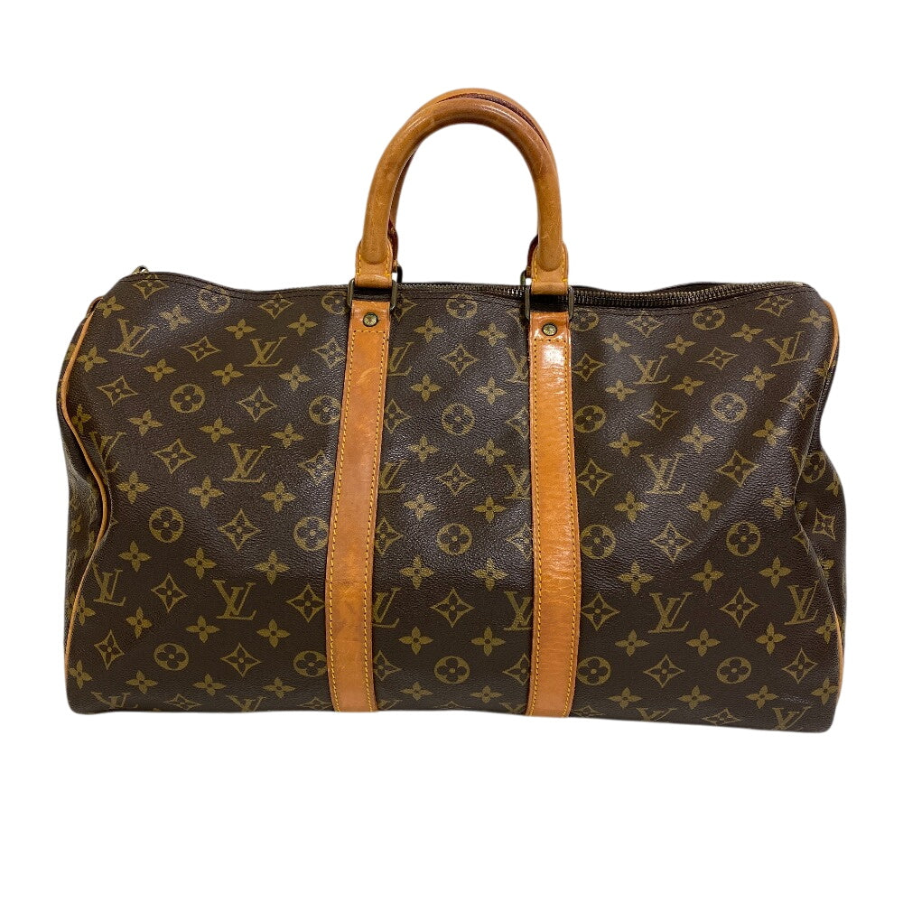 Louis Vuitton Boston Duffel M41428 Pattern Keepall Monogram Leather Brown Travel Bag