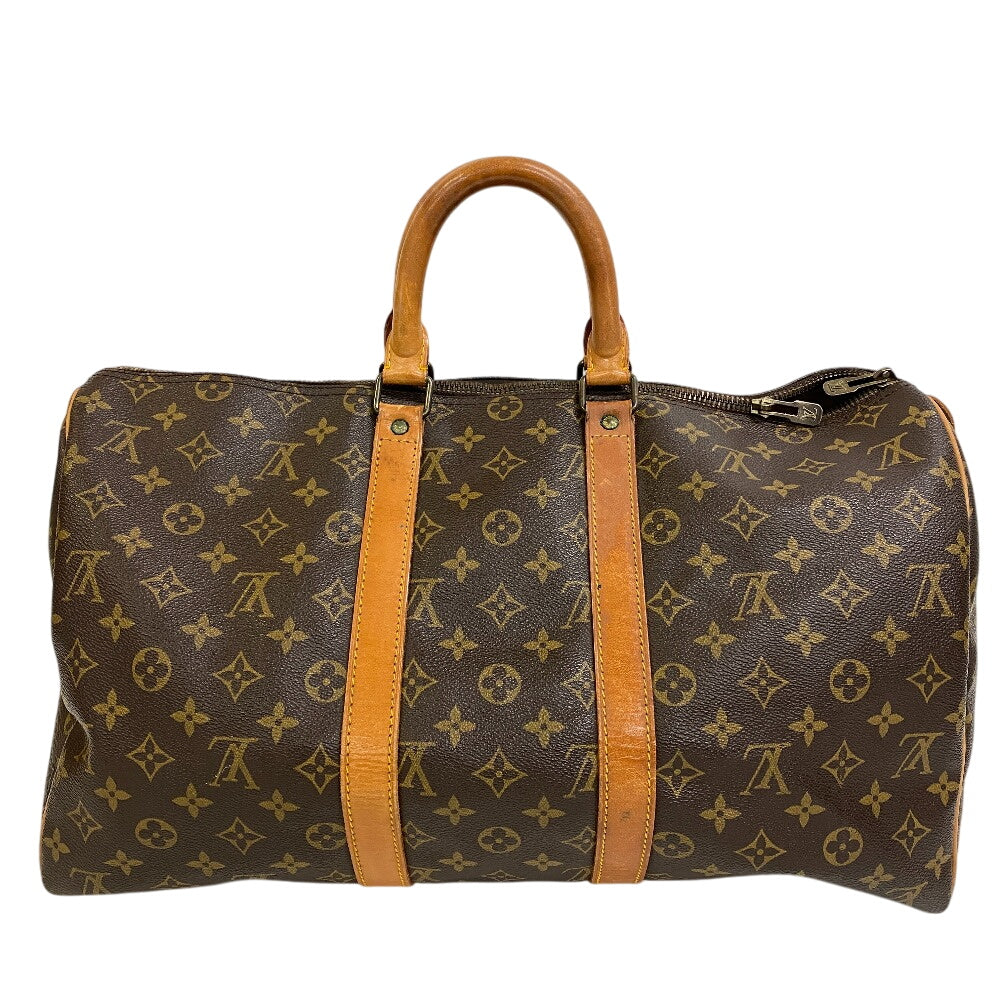 Louis Vuitton Boston Duffel M41428 Pattern Keepall Monogram Leather Brown Travel Bag