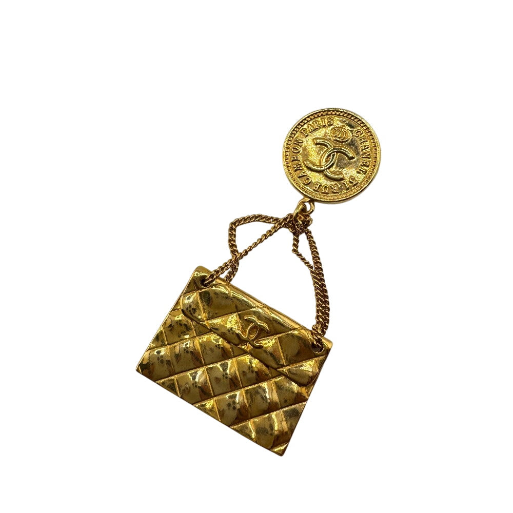 Chanel Brooch Plated Gold Handbag 5