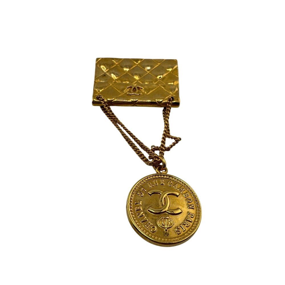 Chanel Brooch Plated Gold Handbag 5