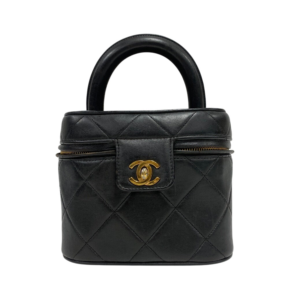 Chanel Matrasse Black Leather Handbag 2