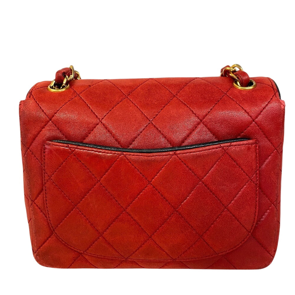 Chanel lambskin matrasse Red Leather Shoulder Bag