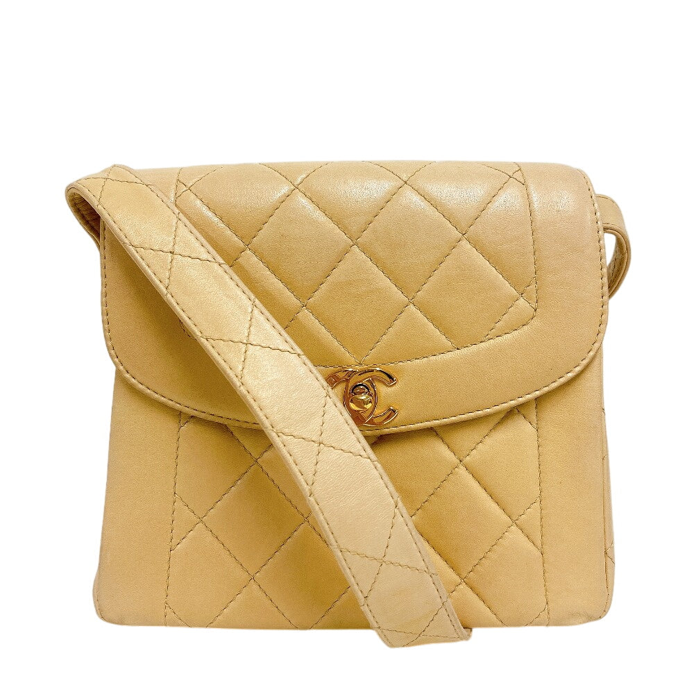 Chanel Matrasse Beige Leather Handbag