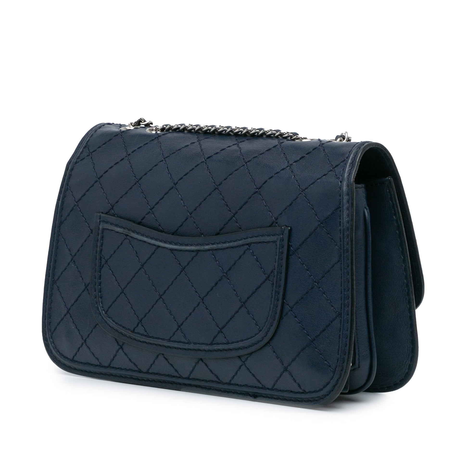 Blue Chanel Medium Stitched Calfskin Citizen Flap Crossbody Bag