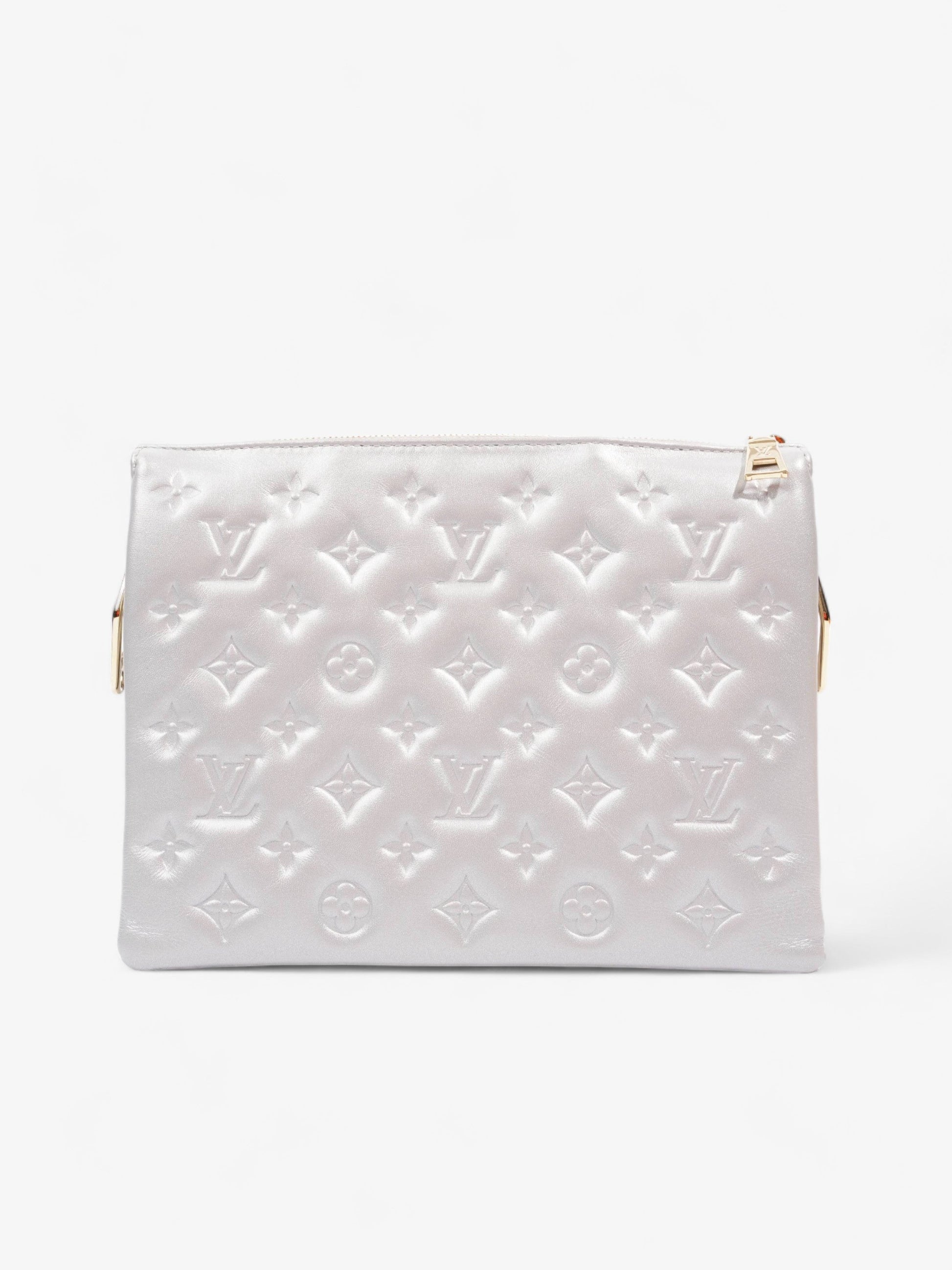 Louis Vuitton Coussin PM Leather Lambskin Silver Handbag