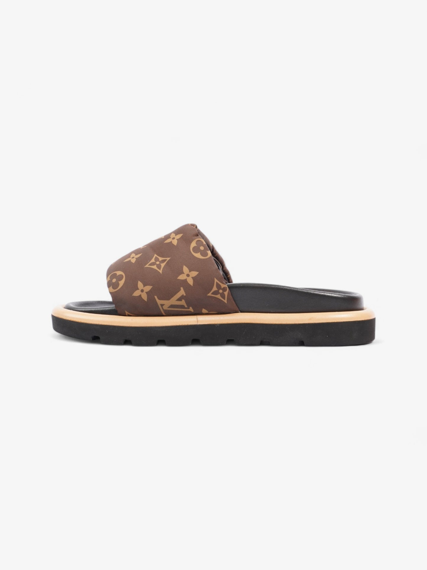 Louis Vuitton Pillow Slides Nylon EU 39 Monogram Black Brown Handbag