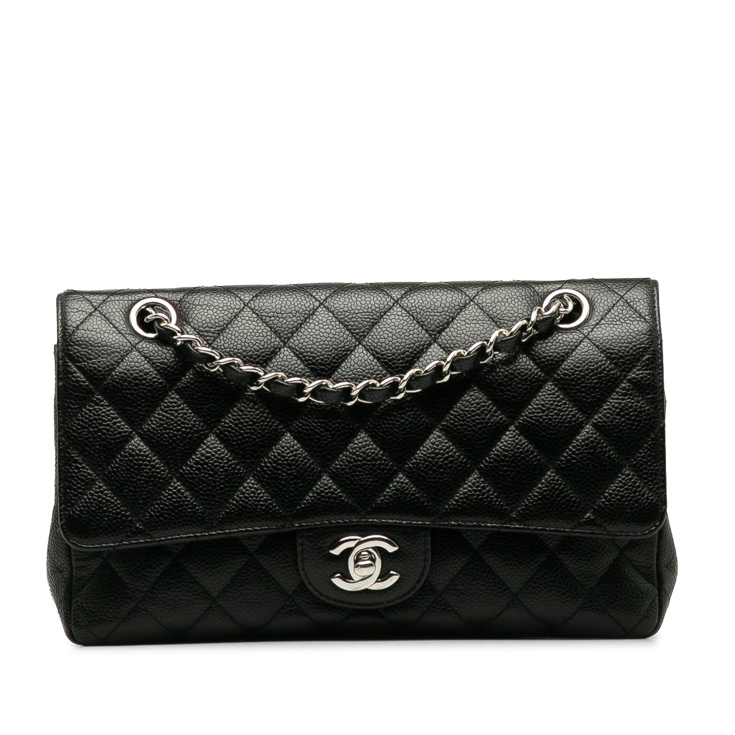 CHANEL Medium Classic Caviar Double Flap Shoulder Bag