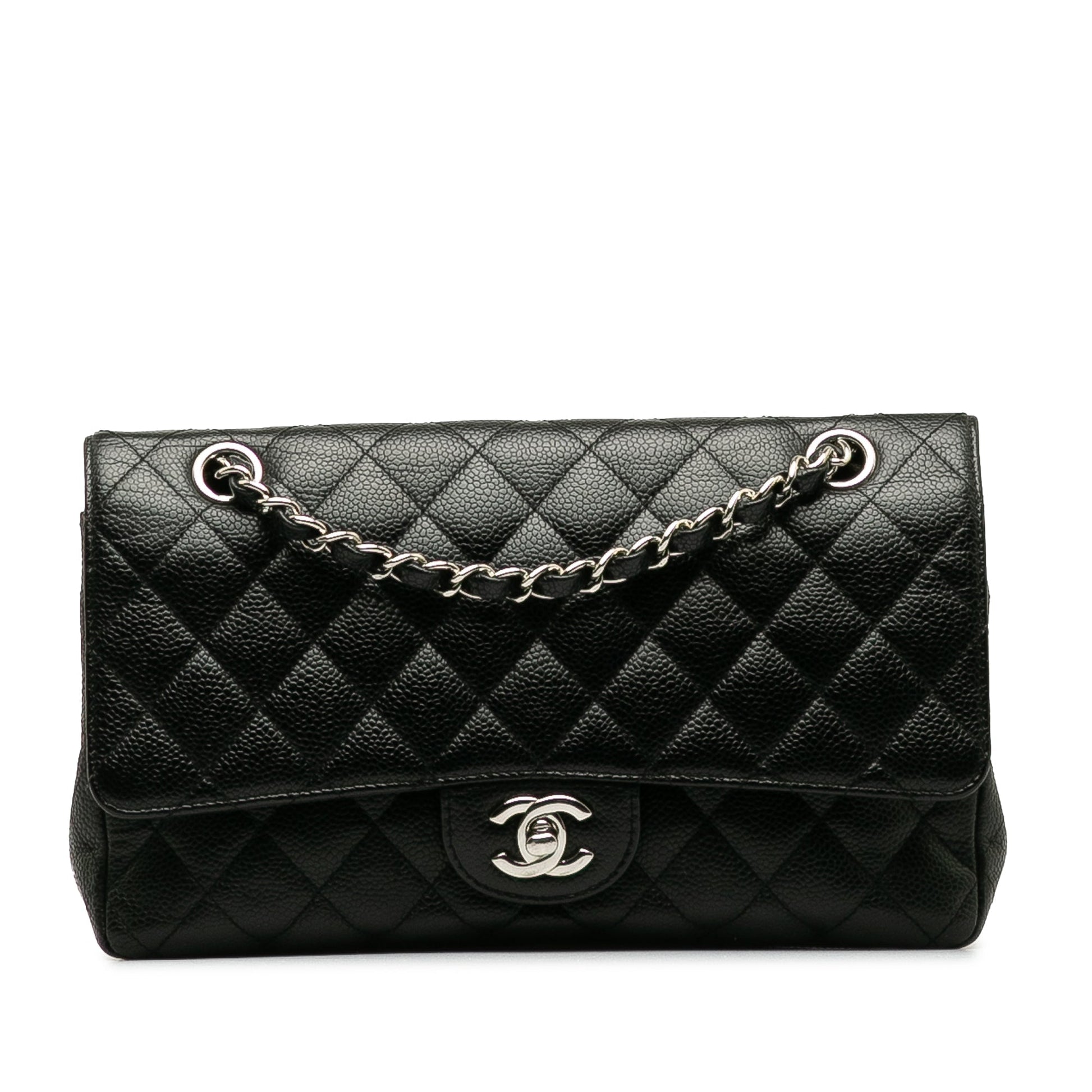 CHANEL Medium Classic Caviar Double Flap Shoulder Bag