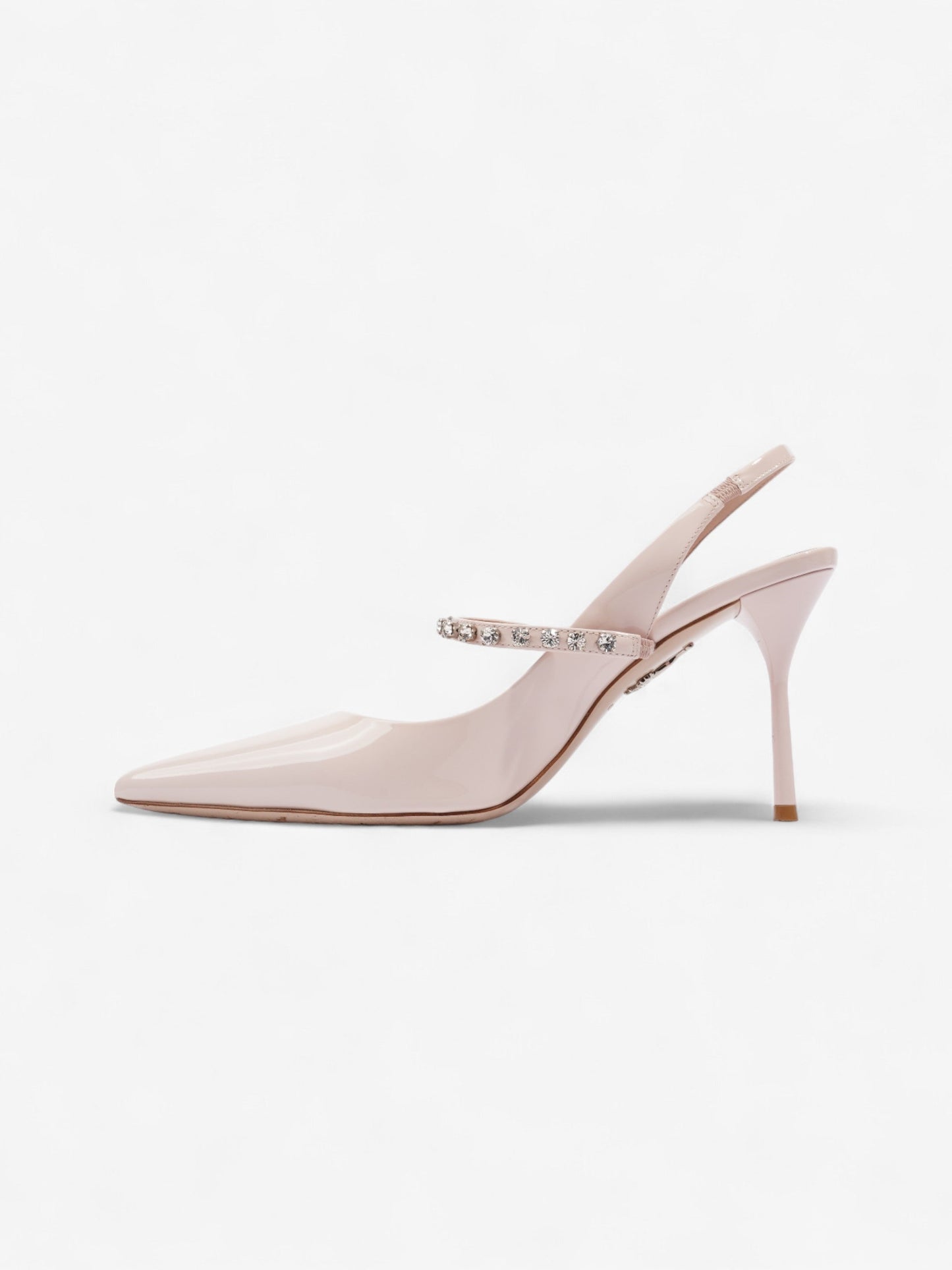 Louis Vuitton Slingback Crystals 85mm Pale Patent EU Pink Leather Shoes