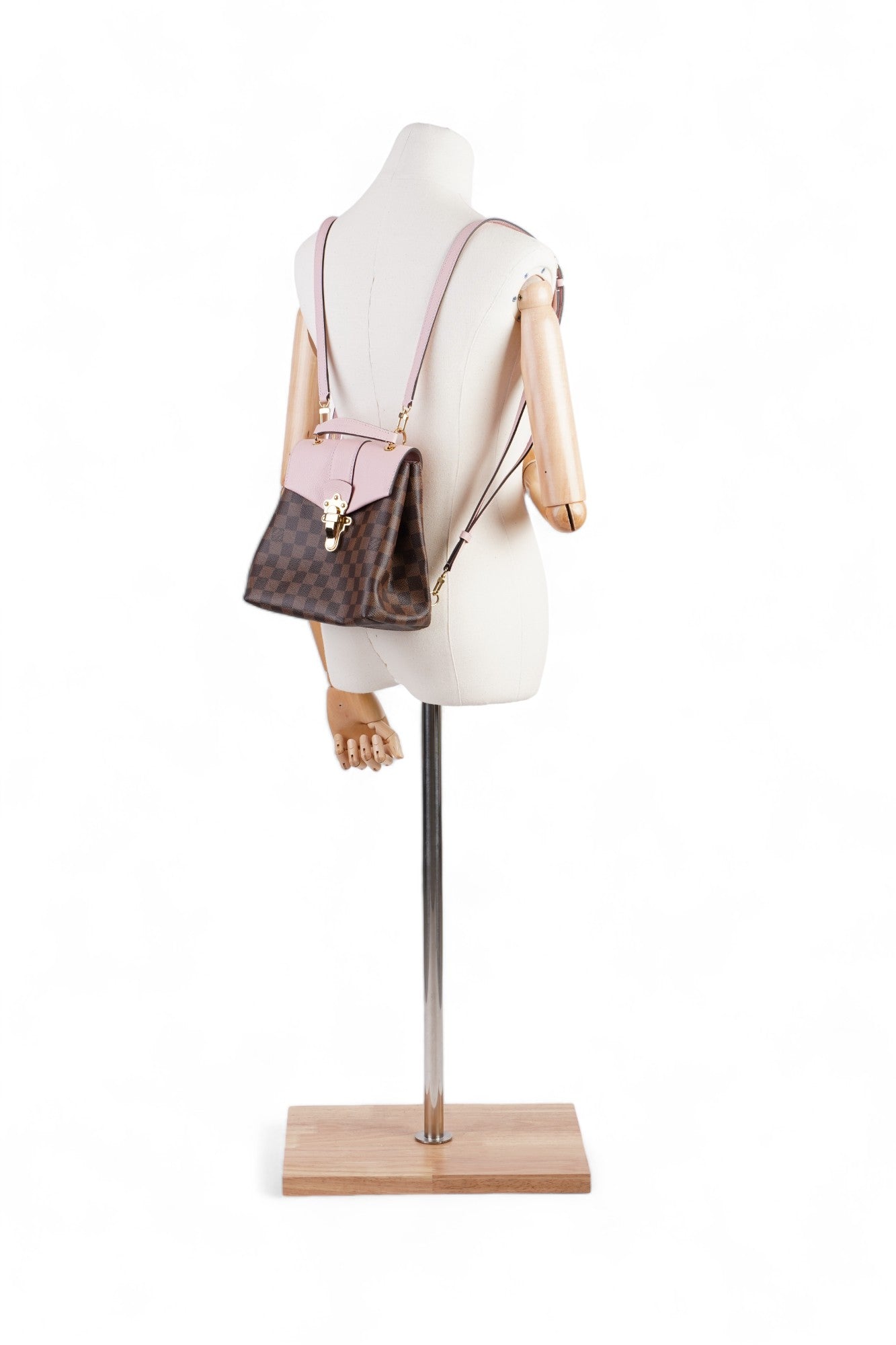 Louis Vuitton Clapton Backpack Ebene Coated Damier Canvas Coated Canvas Pink Apparel