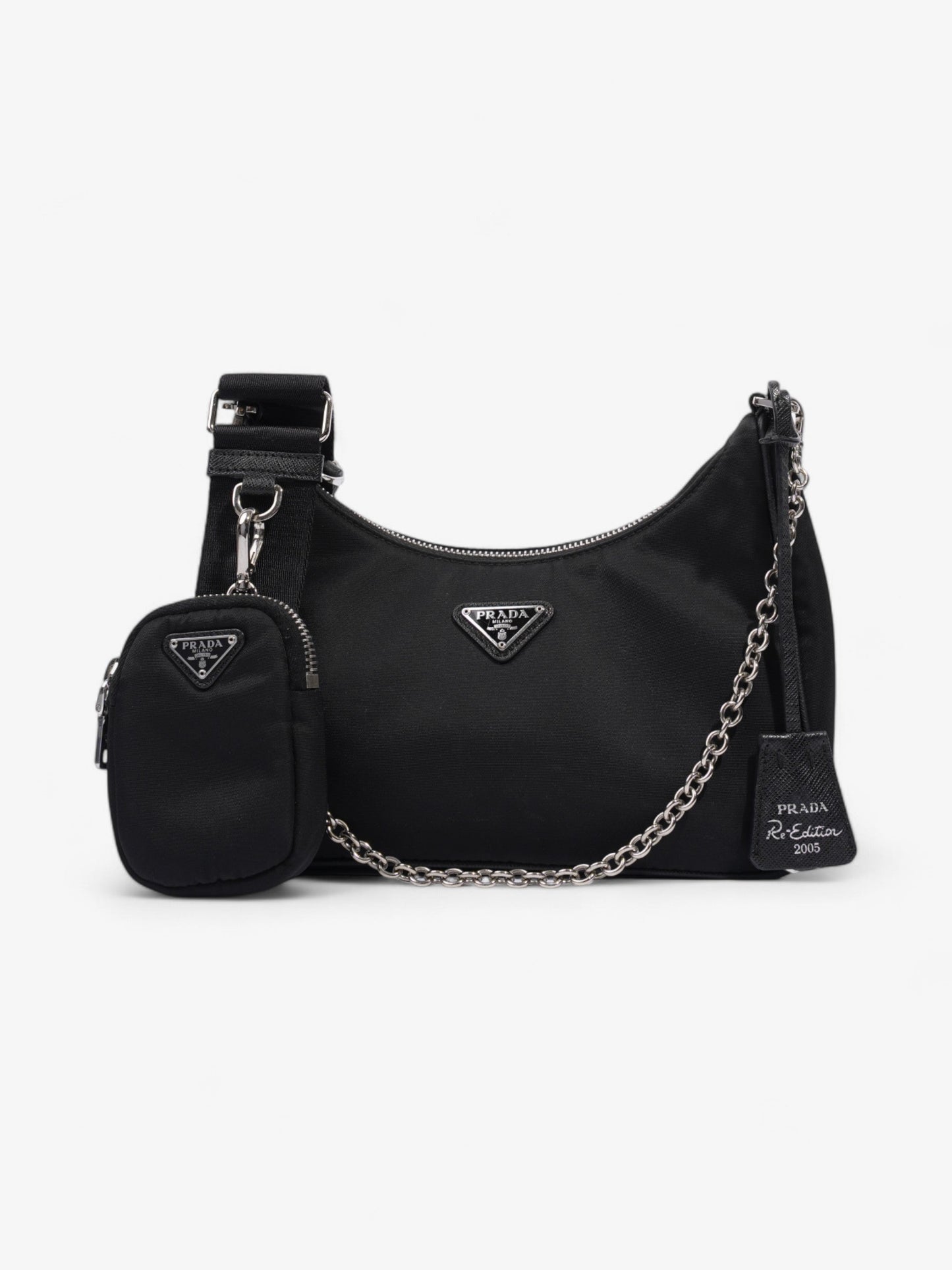 Prada Re Edition Crossbody Bag Nylon Black Black Nylon 7
