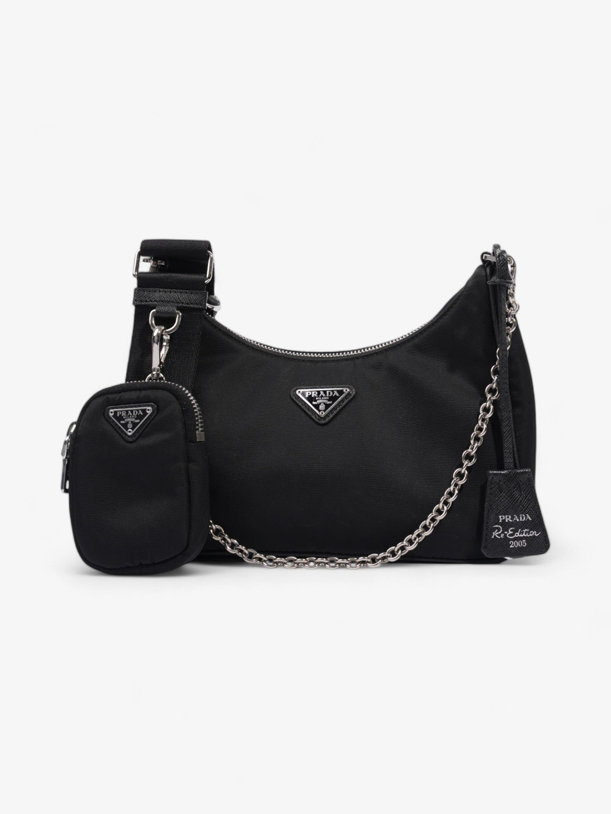 Prada Re Edition Crossbody Bag Nylon Black Black Nylon 7