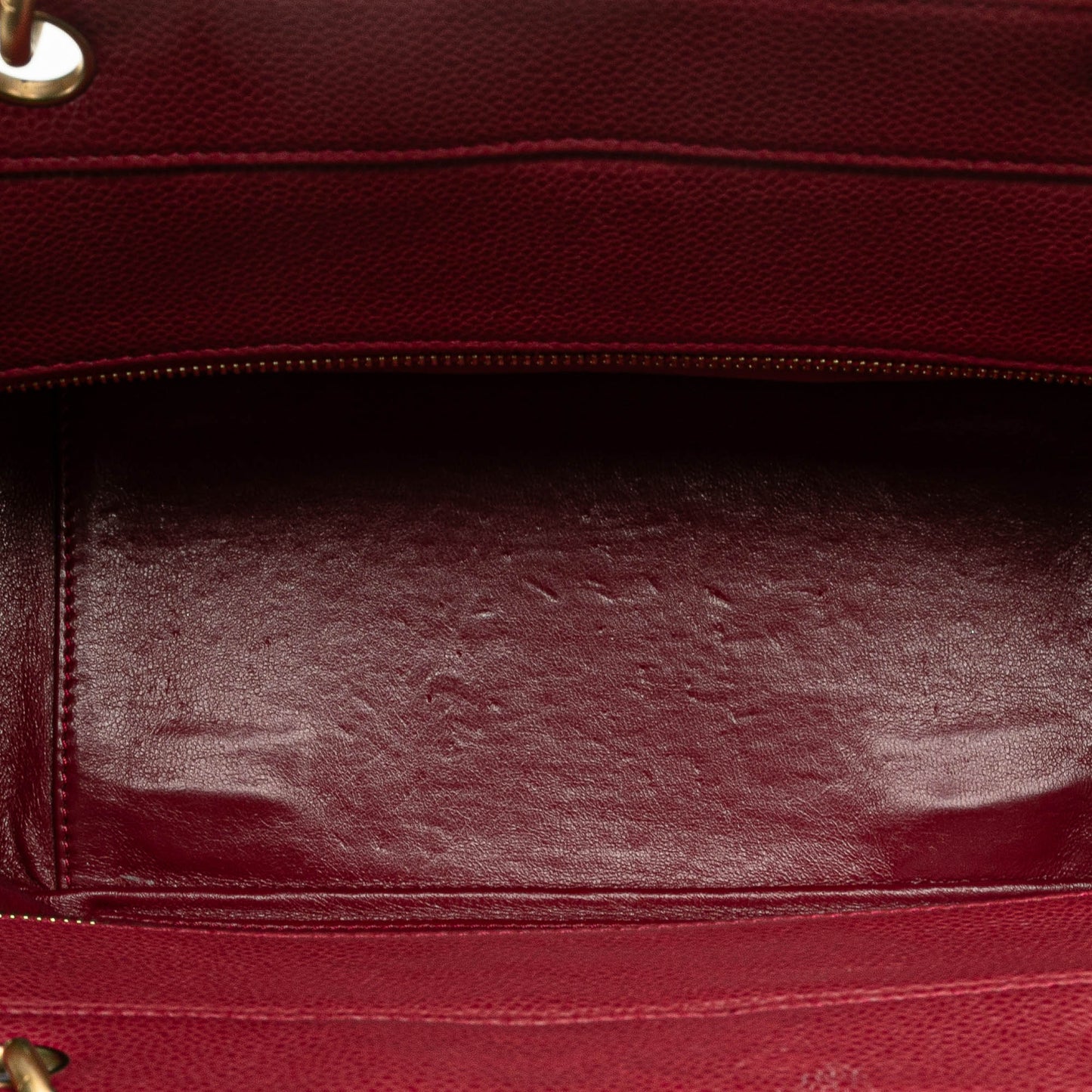 Red Chanel Caviar Grand Shopping Tote