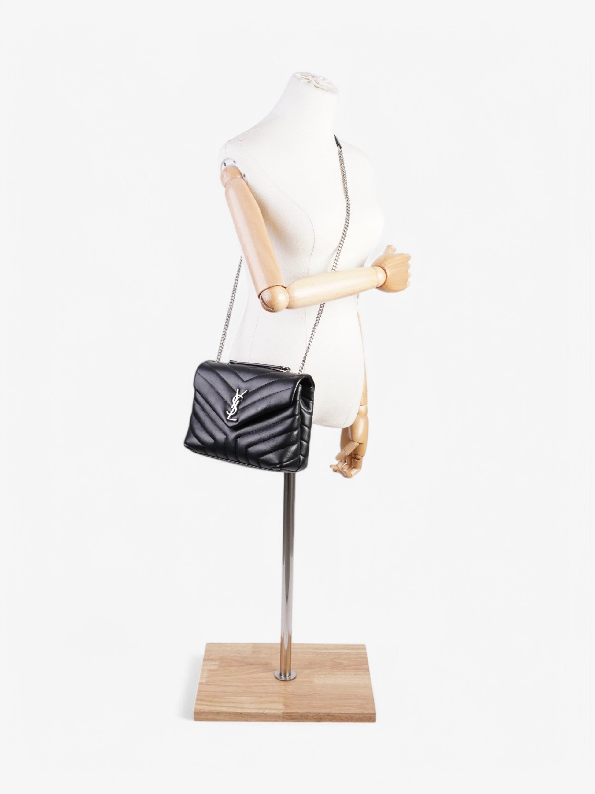 YSL Saint Laurent Lou Lou Crossbody Bag Leather Lambskin Black