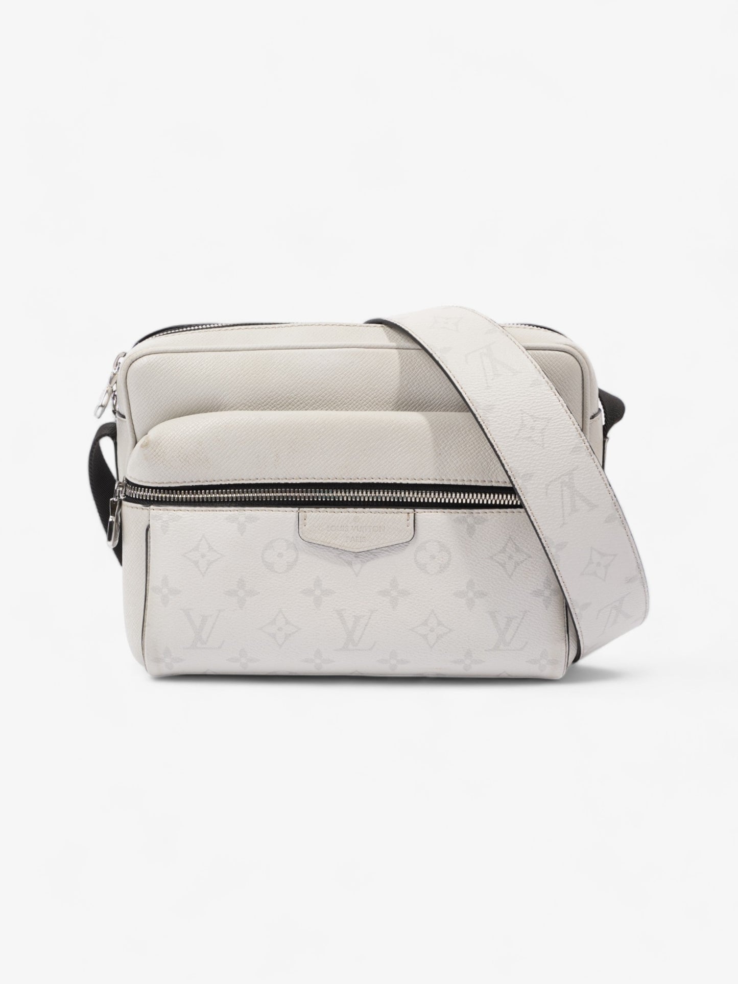 Louis Vuitton Outdoor Taigarama Messenger Monogram Leather White Crossbody Bag
