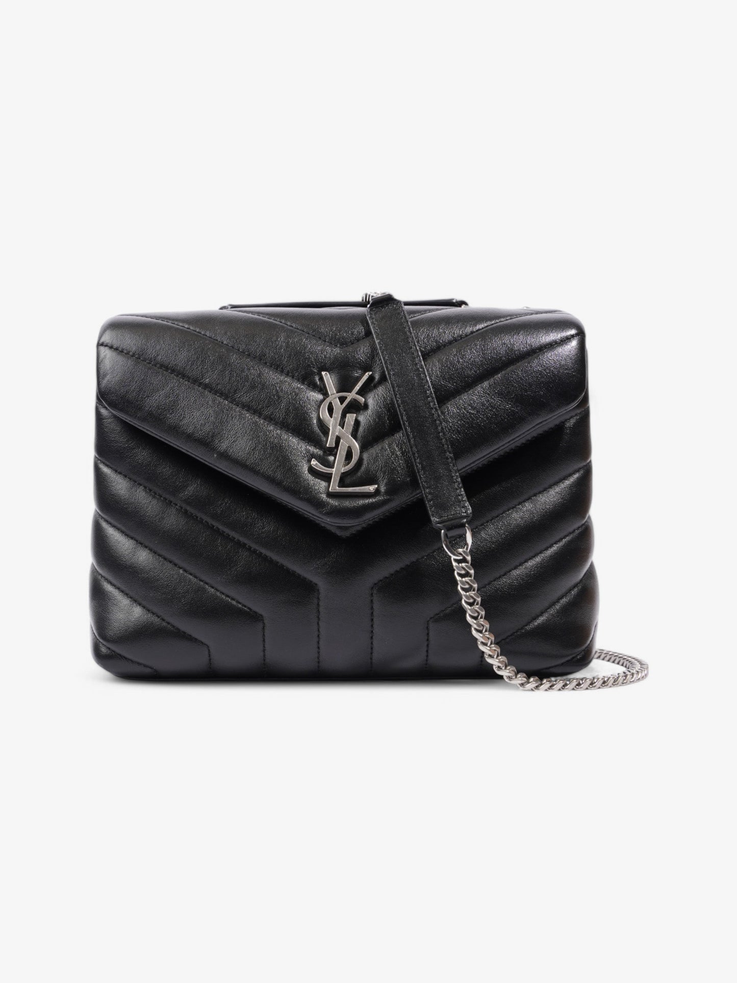 YSL Saint Laurent Loulou Shoulder Bag Leather Quilted Black