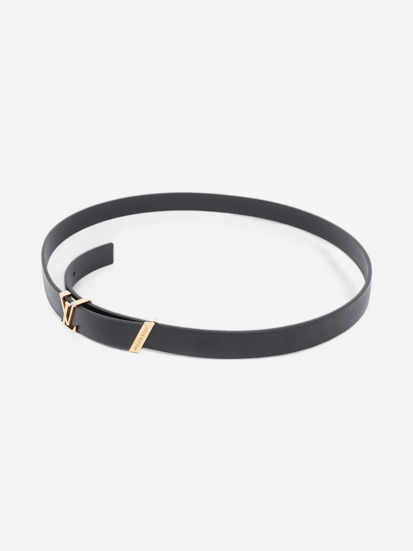 Louis Vuitton Initials 85cm 34" Leather Black Gold Belt