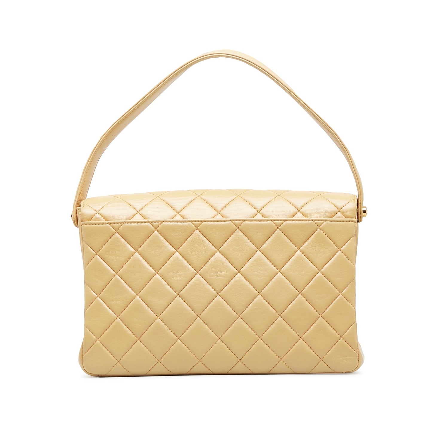 Tan Chanel Medium Lambskin Envelope Flap Handbag