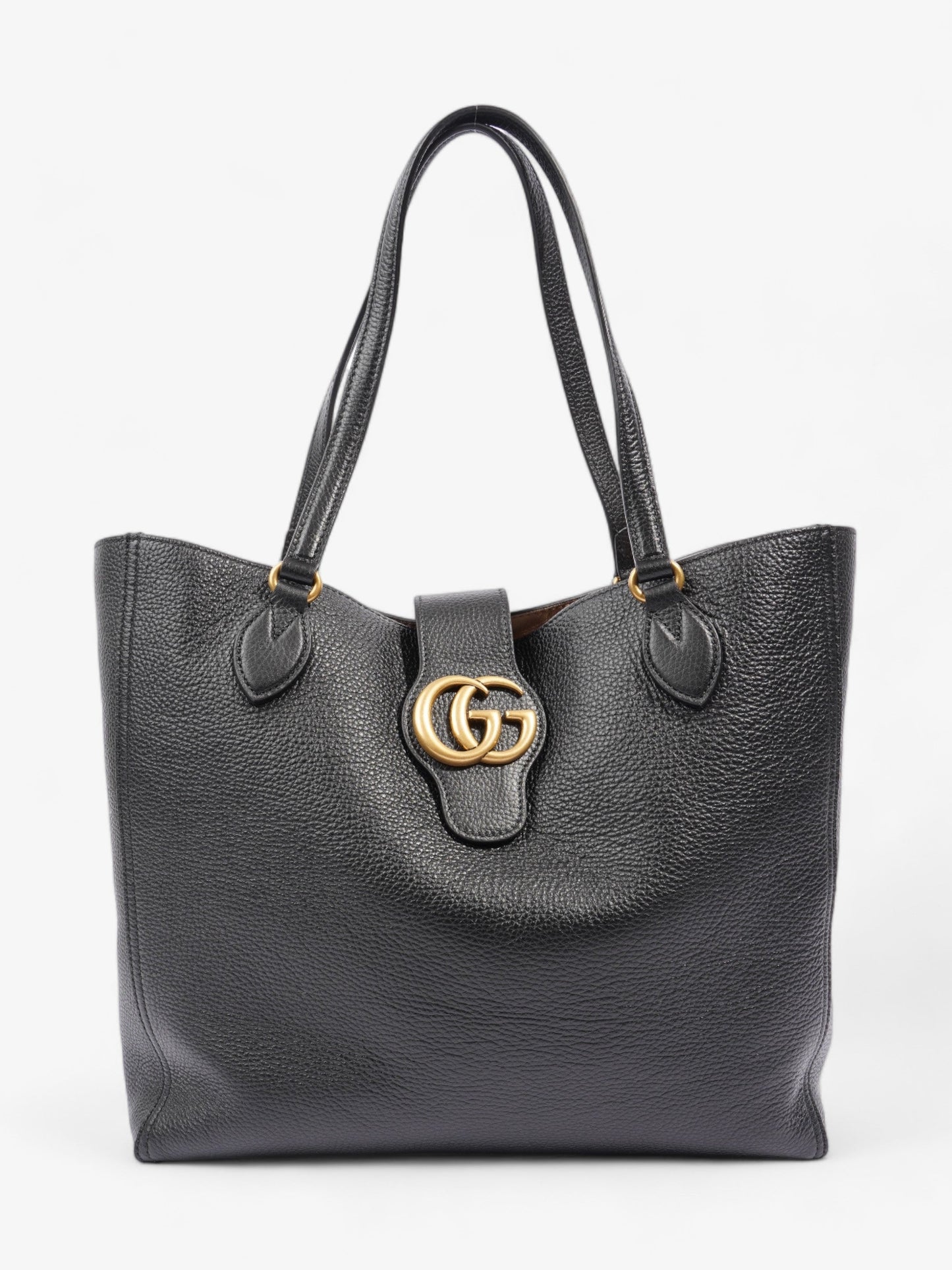 Gucci Double Tote Leather Black Tote Bag