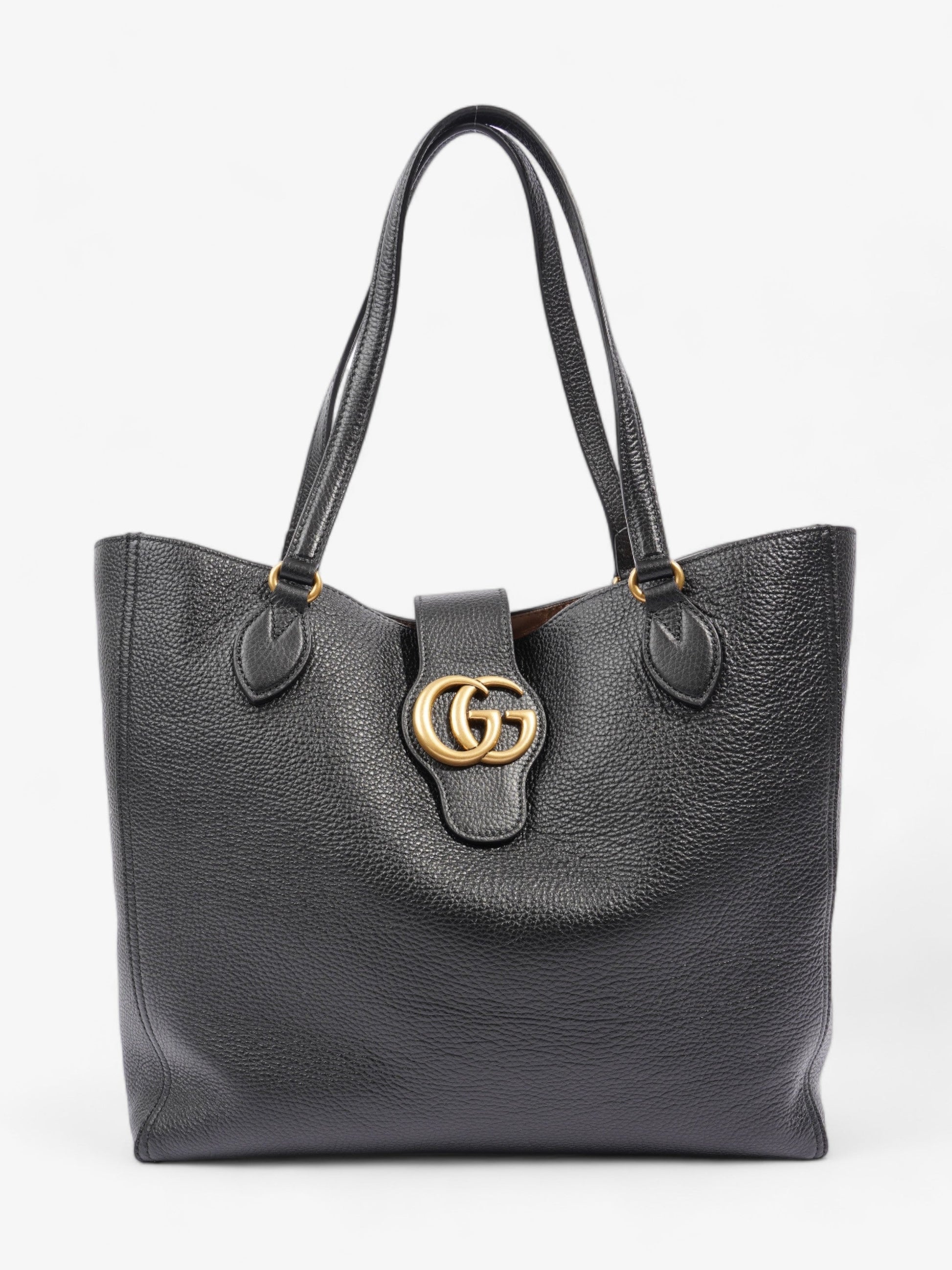 Gucci Double Tote Leather Black Tote Bag