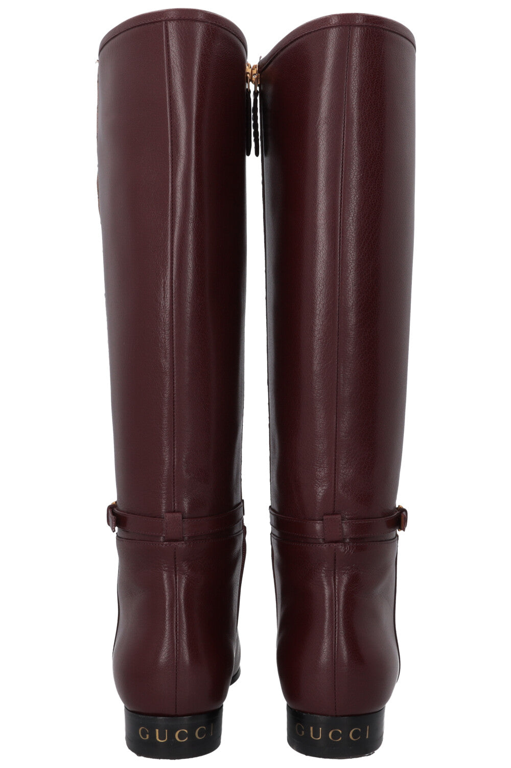 GUCCI Supreme GG Knee High Boots Burgundy