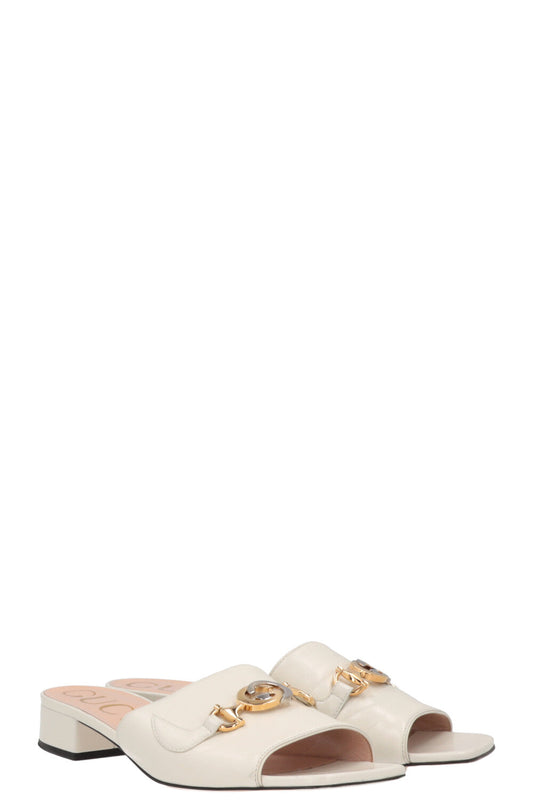 GUCCI Zumi Flats Leather White
