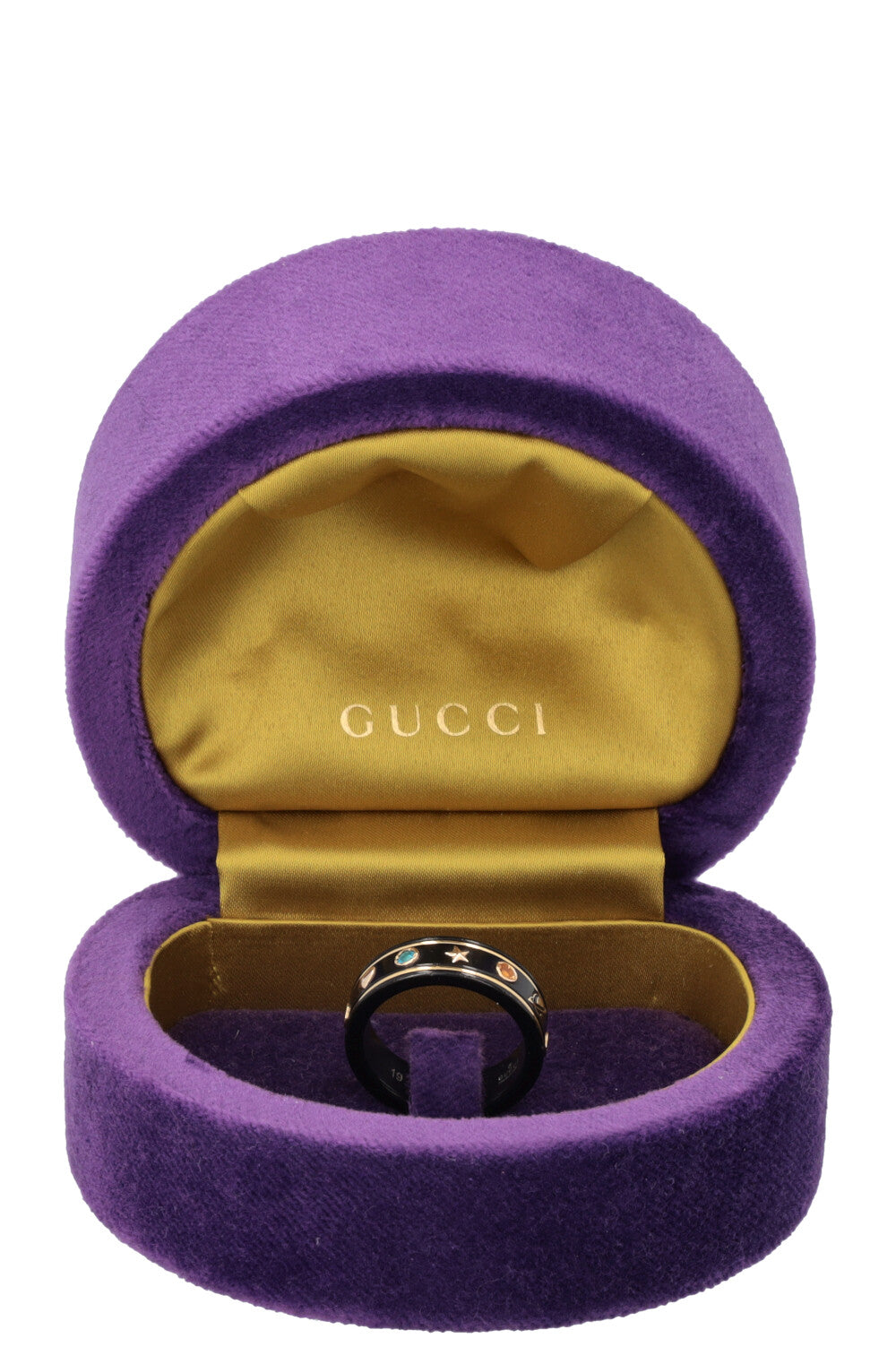 GUCCI Strass Icon Ring 18k Yellow Gold Multicolor