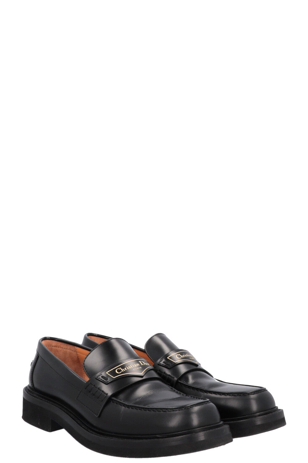 Dior Code Loafers Black Logo Shoes