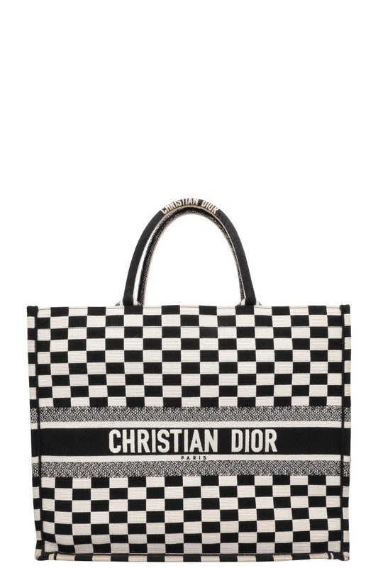 Dior Booktote Check Black Tote Bag