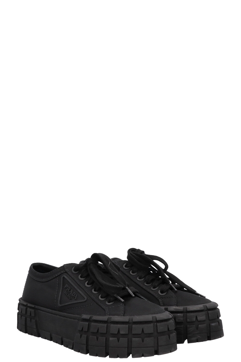 Prada Re- Low Top Sneakers Nylon Black Logo Shoes
