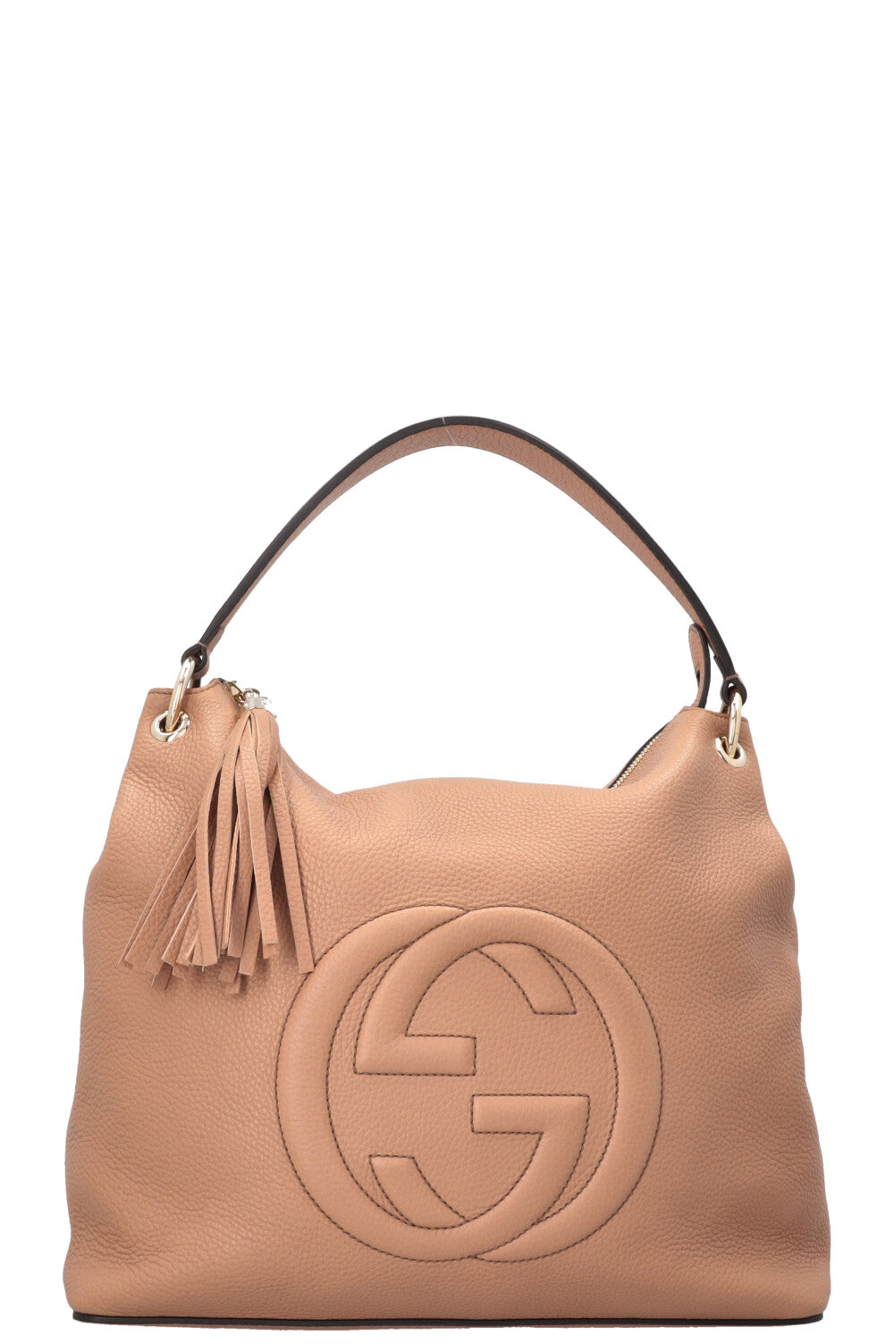 GUCCI Soho Tassel Hobo Bag Beige