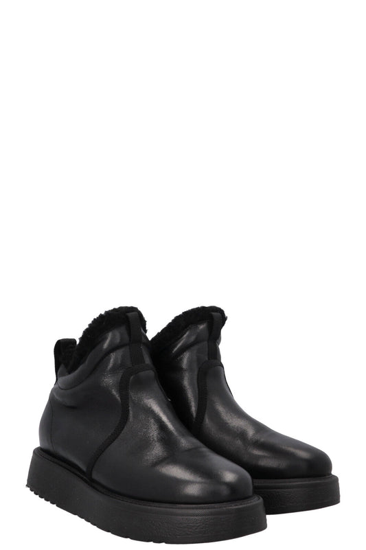 Dior Shearling Ankle Boots Leather Black Shoes