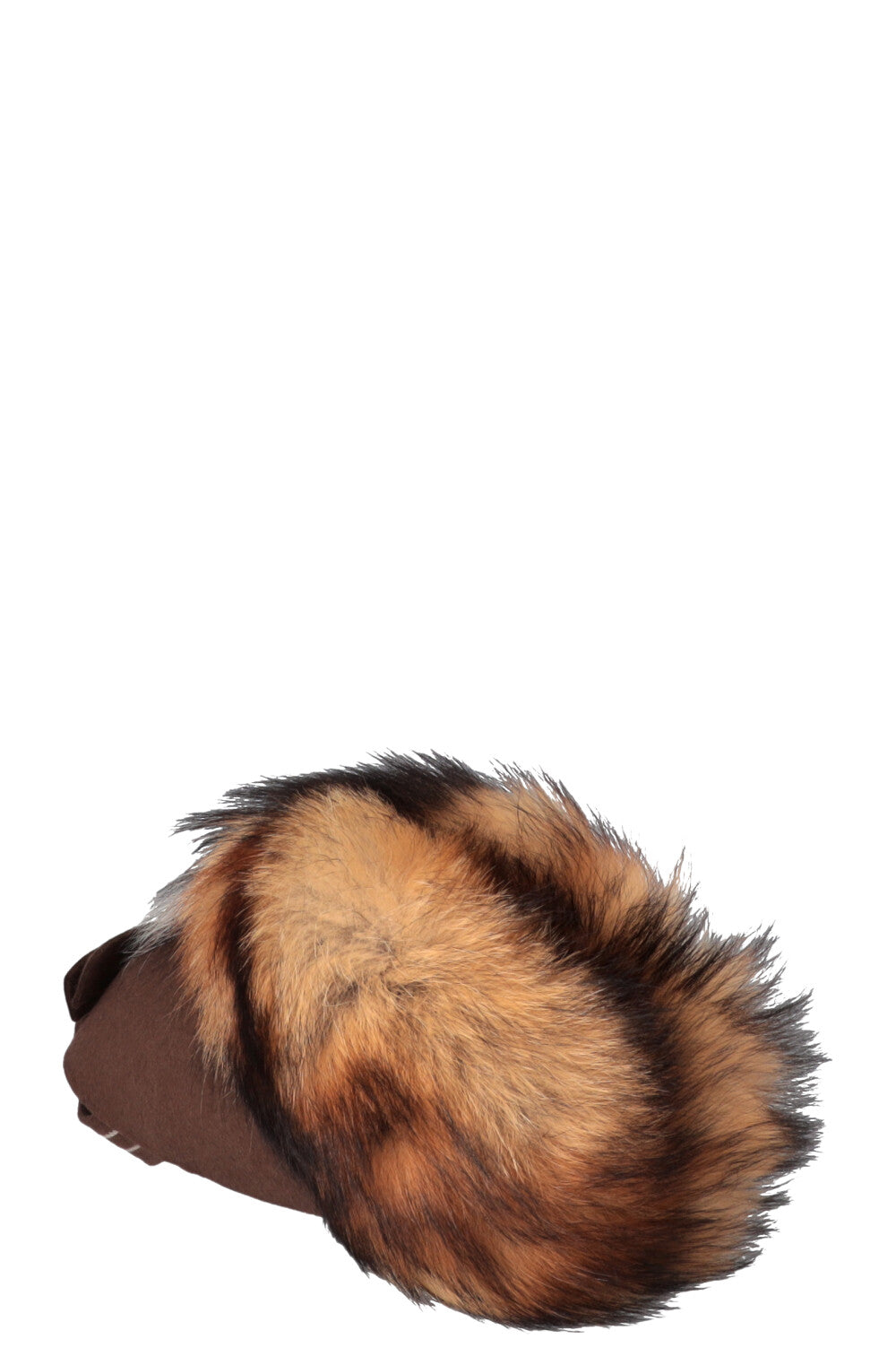 Dior Bow Embellished Rabbit Fox Hat Brown Handbag