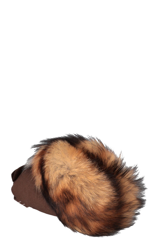 Dior Bow Embellished Rabbit Fox Hat Brown Handbag
