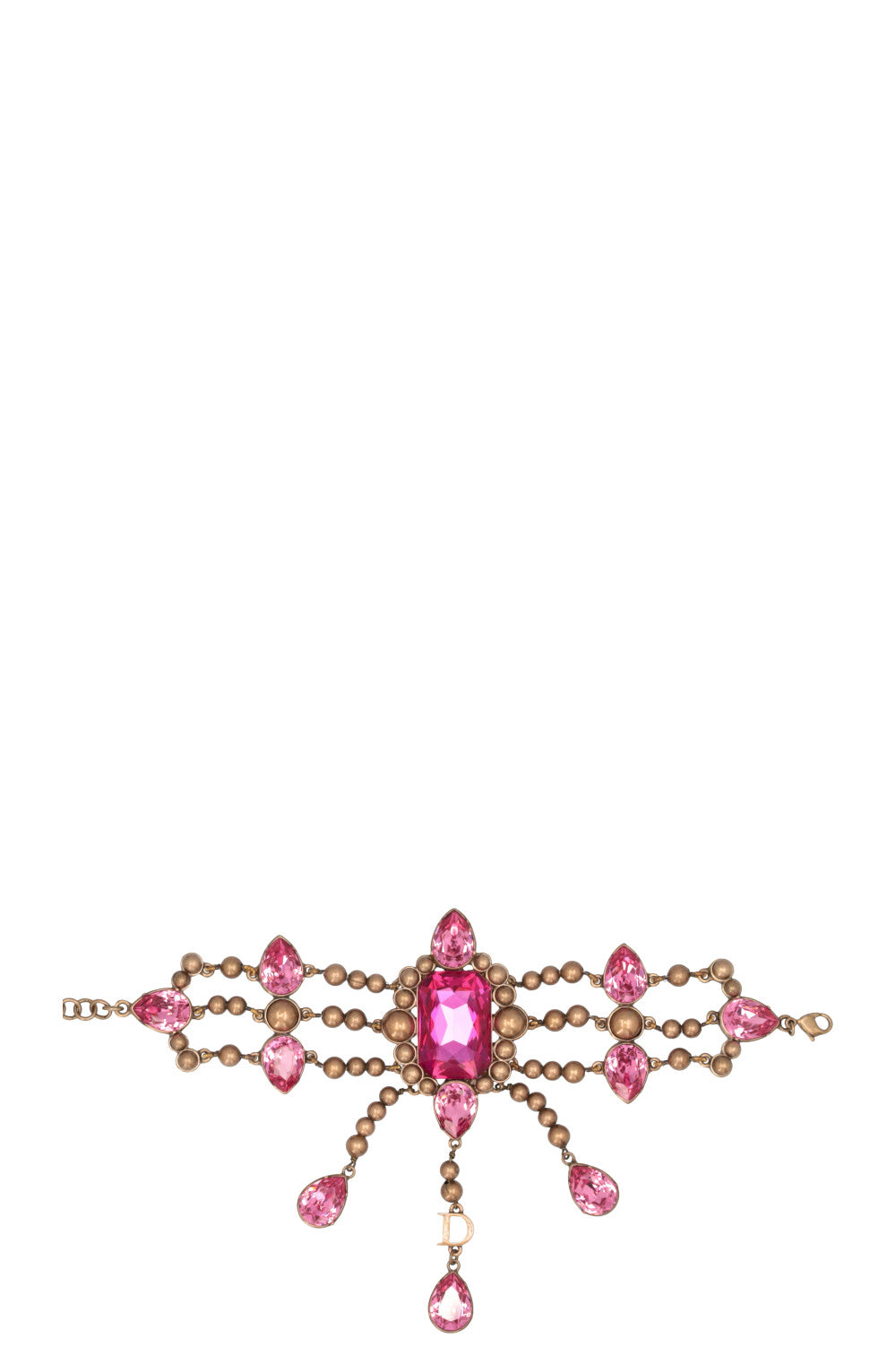 Dior Crystal Drop Bracelet Pink Jewelry