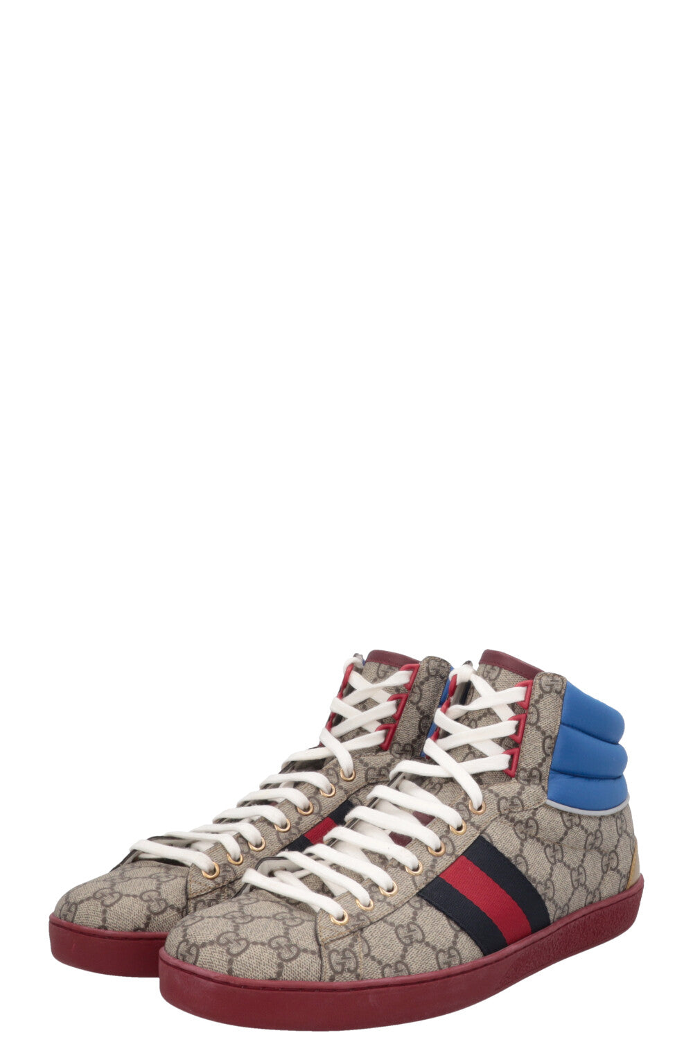 GUCCI Ace High Top Sneakers Supreme Canvas