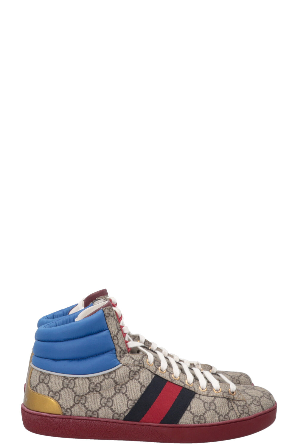 GUCCI Ace High Top Sneakers Supreme Canvas