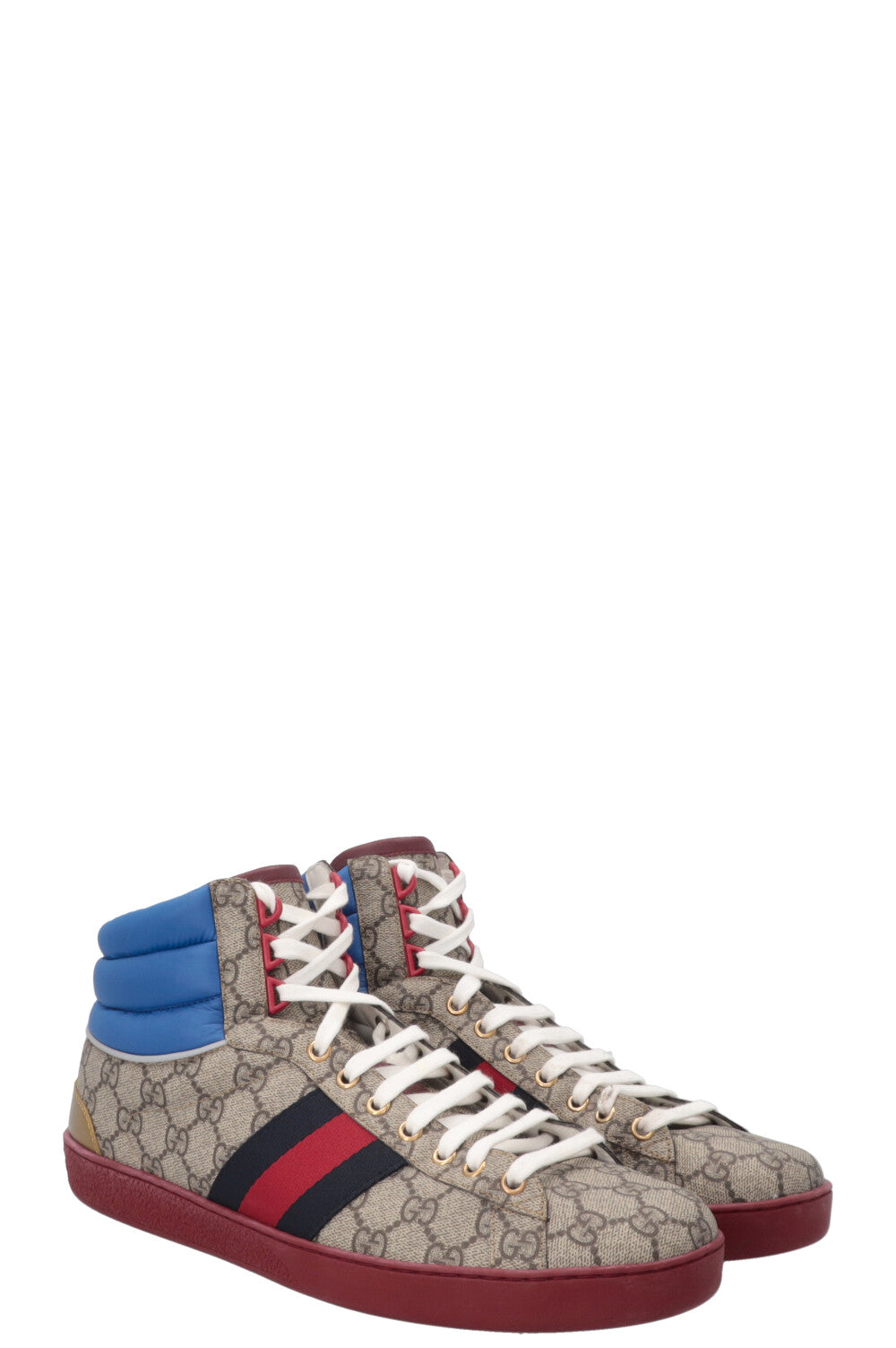 GUCCI Ace High Top Sneakers Supreme Canvas