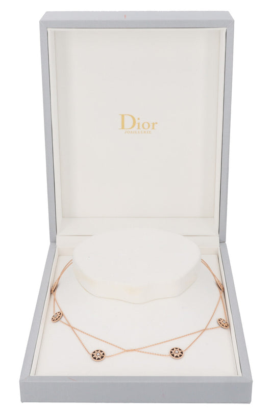 Dior Rose Des Vents Necklace Onyx 18k Rose Gold Jewelry