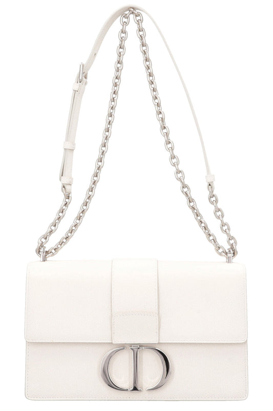 Dior Crossbody Bag Montaigne 30 Graind Leather White