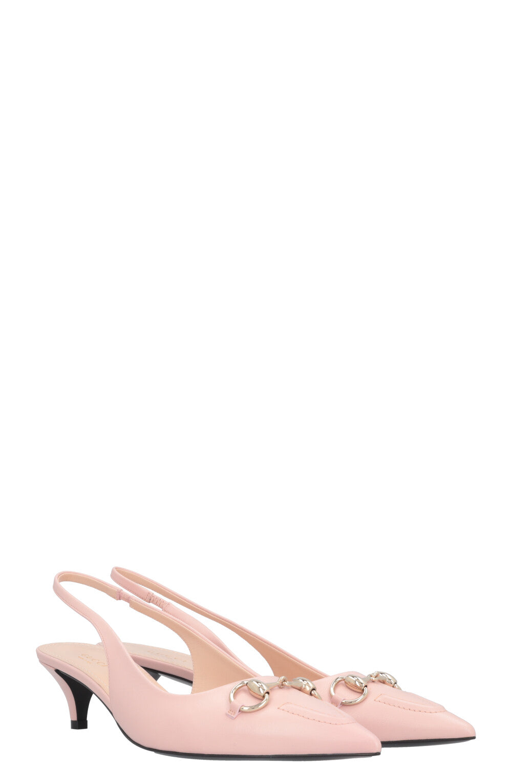 GUCCI Erin Kitten Slingback Heels Blush