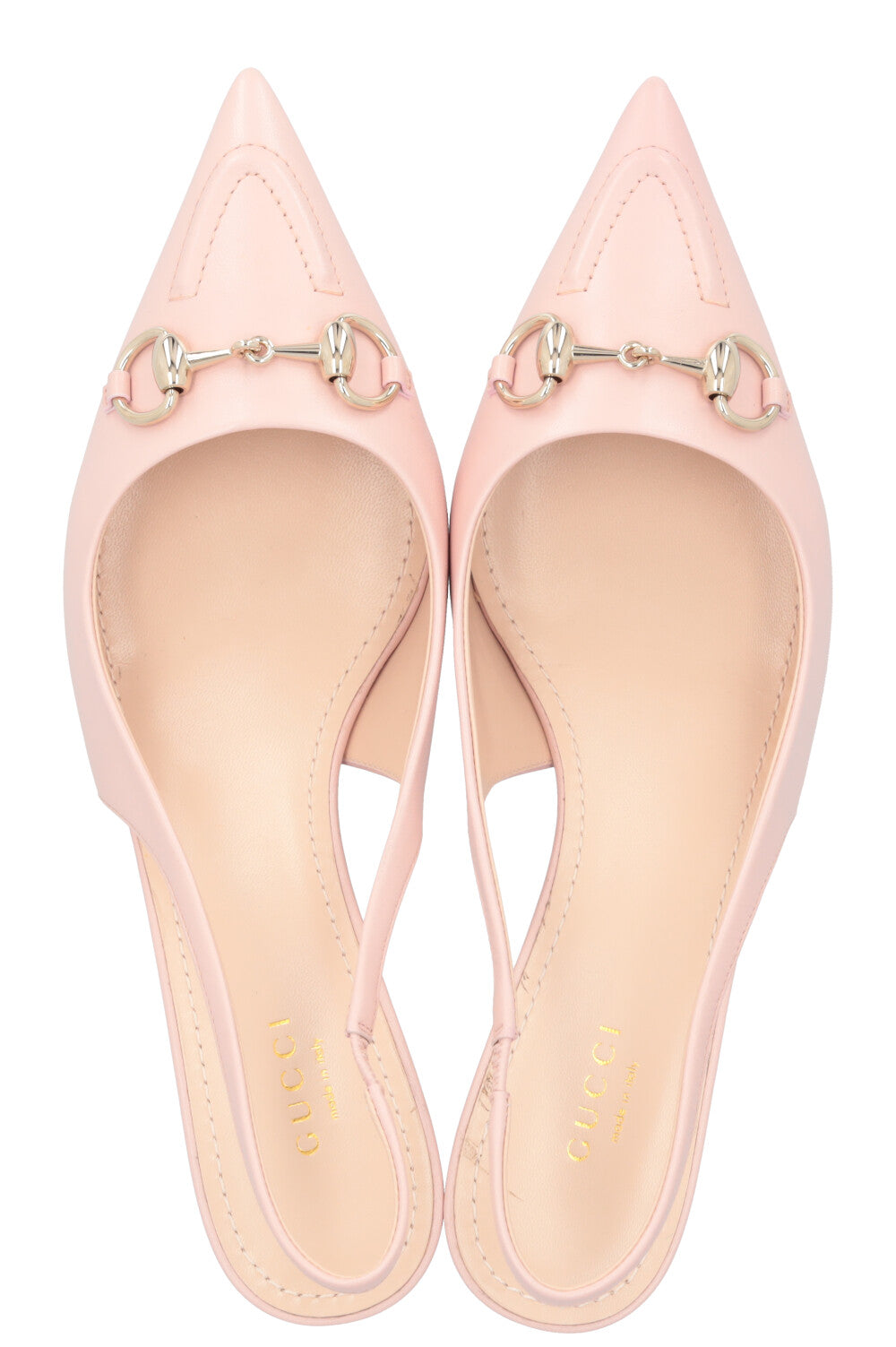 GUCCI Erin Kitten Slingback Heels Blush