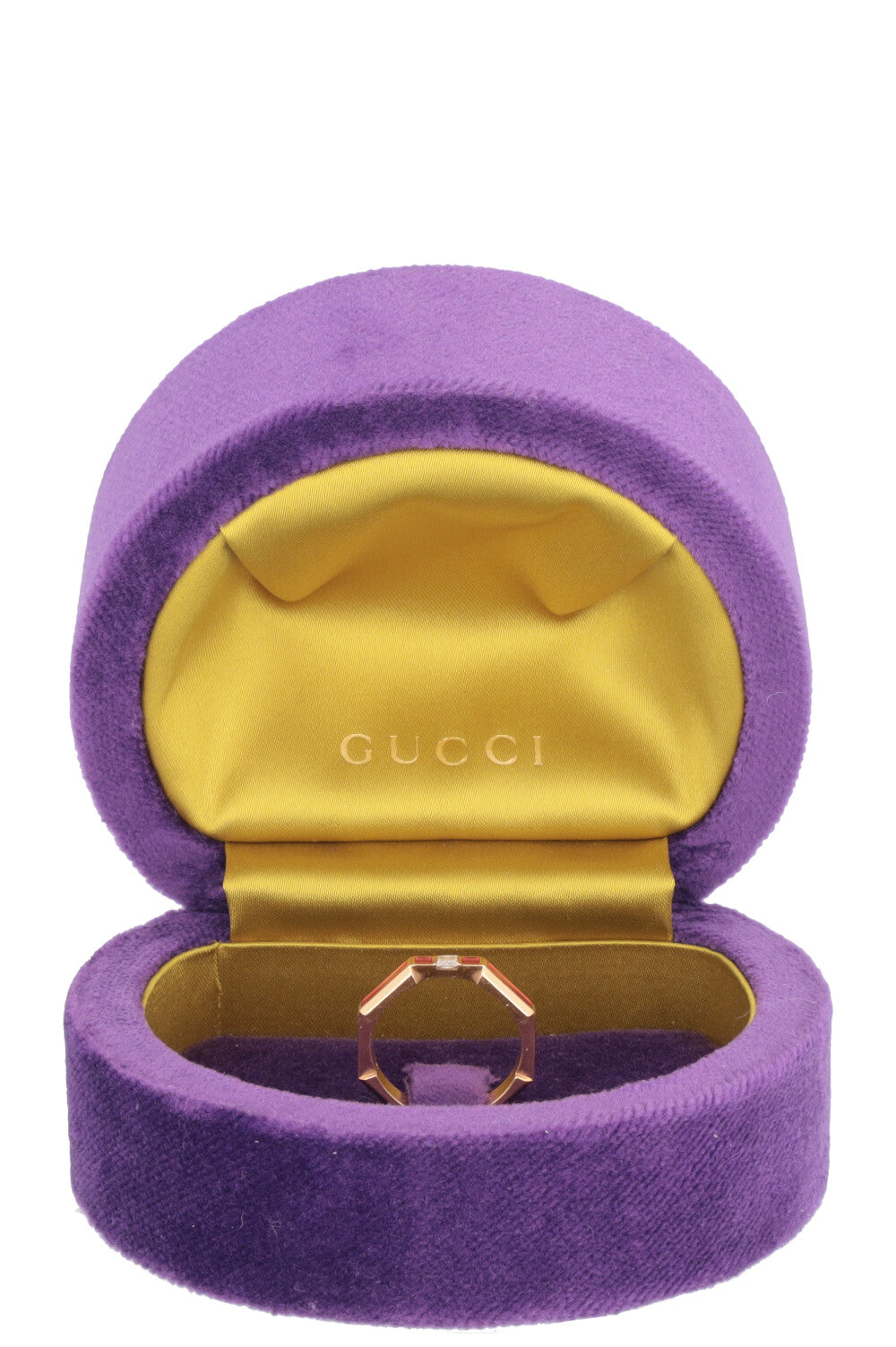 GUCCI Link To Love Ring Diamond 18k Yellow Gold Pink