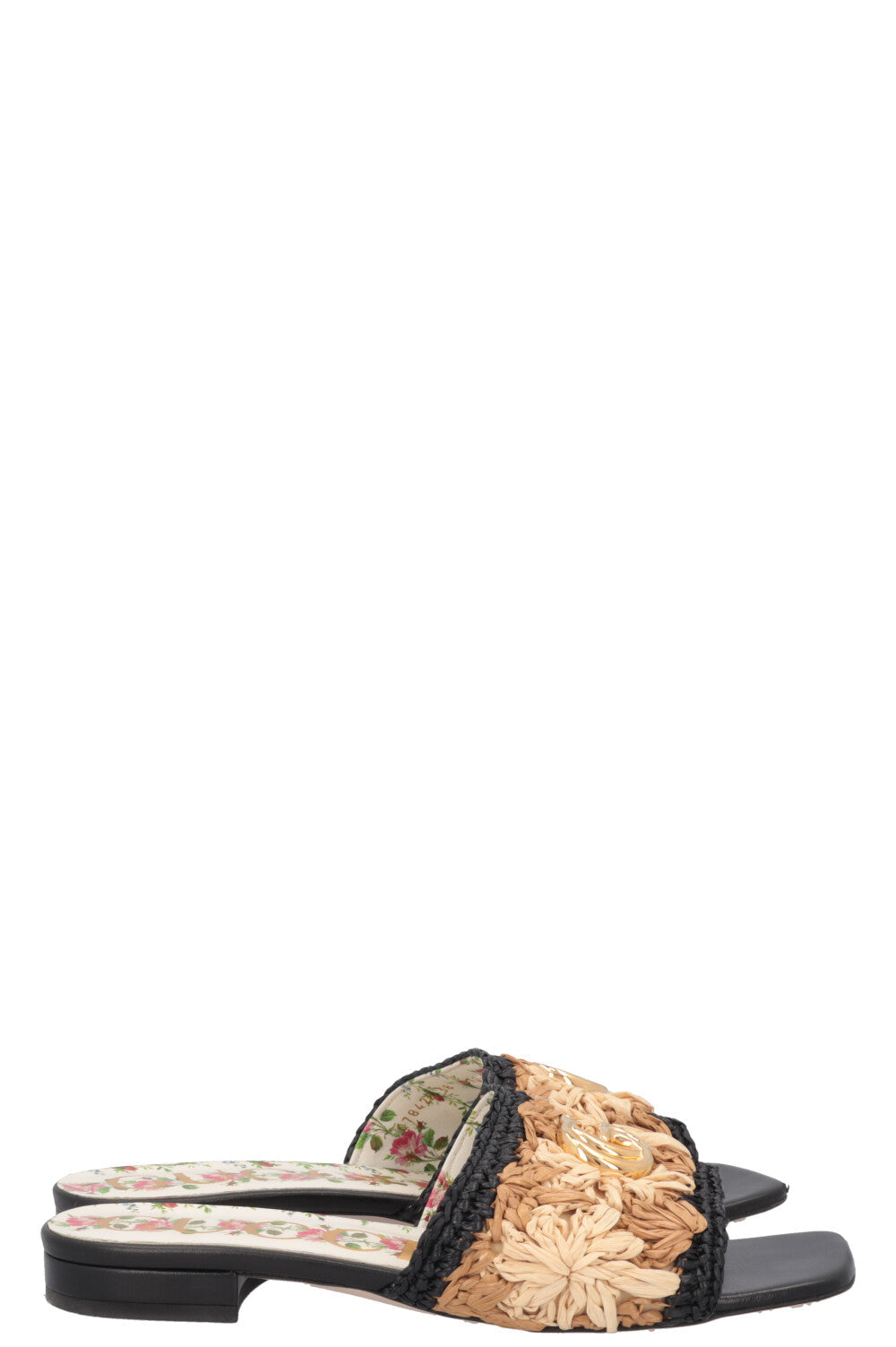 GUCCI Marmont Raffia Flats
