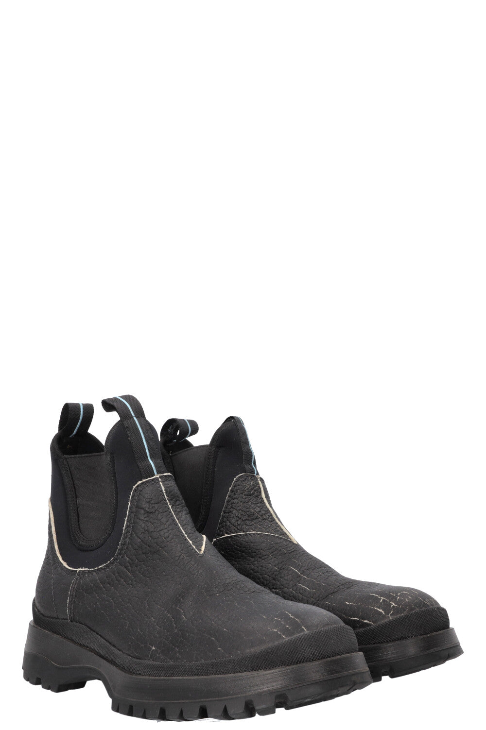 Prada Distressed Boots Black Shoes
