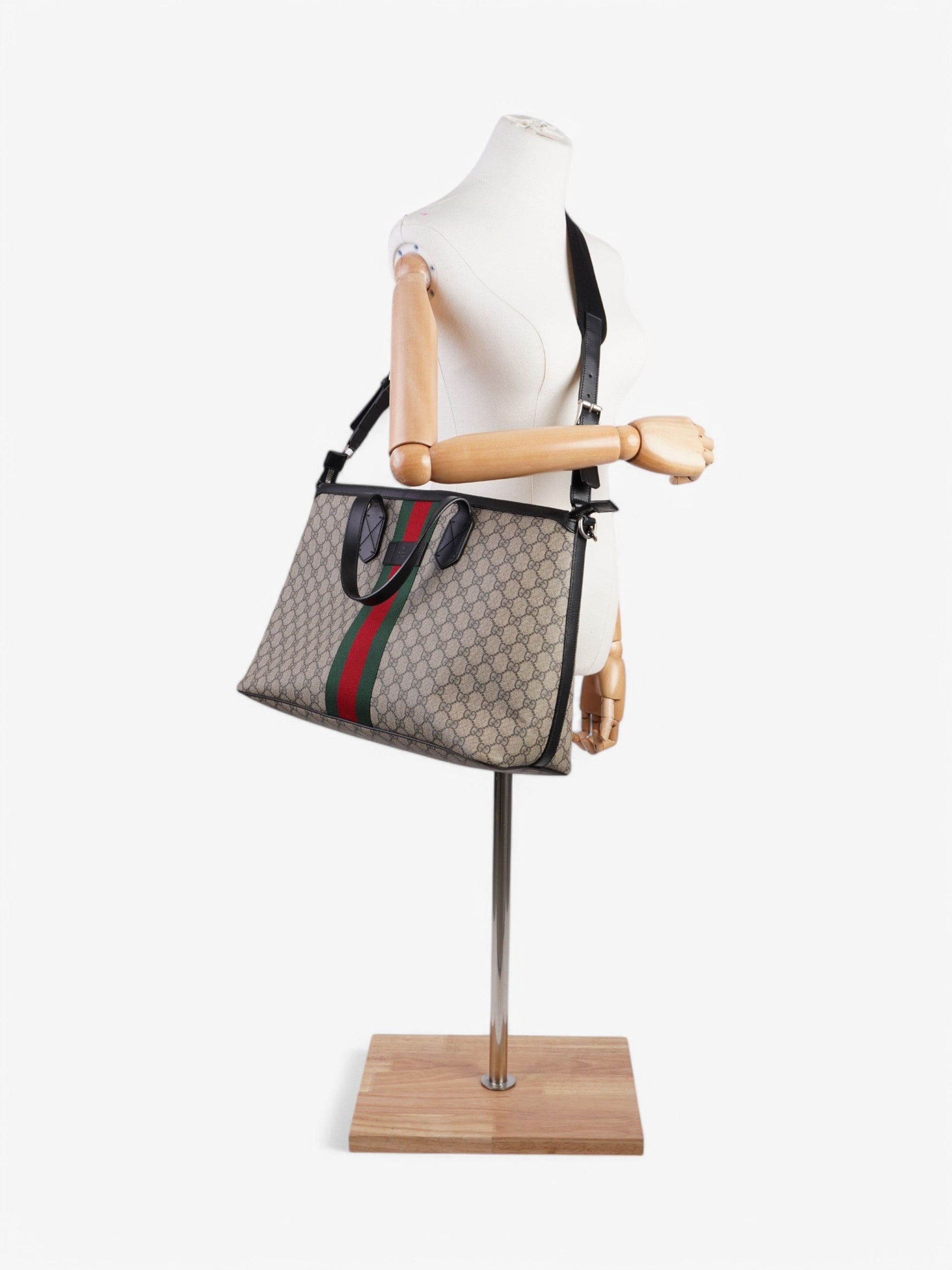 Gucci Zipper Web Tote Supreme Coated Canvas Tote Bag